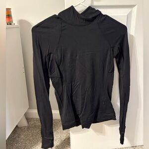 lululemon black hooded pullover with zipper pocket